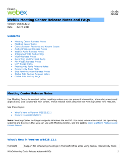 Cisco WebEx Meeting Center Release Notes and FAQs WBS28.12.2
