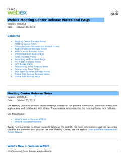Cisco WebEx Meeting Center Release Notes and FAQs