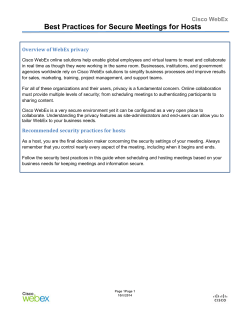 Cisco WebEx Practices for Secure Meetings for Hosts