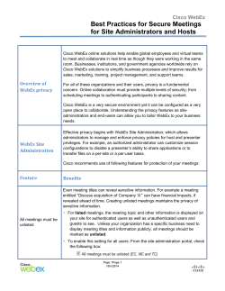 Cisco WebEx Best Practices for Secure Meetings for Site Administrators and Hosts