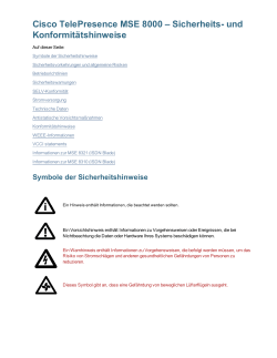 Cisco TelePresence MSE 8000 &acirc;&euro;&ldquo; Sicherheits- und Konformit&Atilde;&curren;tshinweise