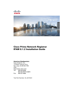 Cisco Prime Network Registrar IPAM 8.1.2 Installation Guide