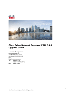 Cisco Prime Network Registrar IPAM 8.1.3 Upgrade Guide
