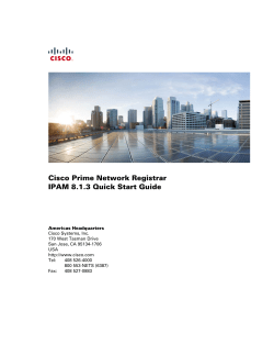 Cisco Prime Network Registrar IPAM 8.1.3 Quick Start Guide