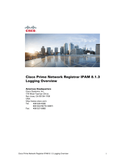 Cisco Prime Network Registrar IPAM 8.1.3 Logging Overview