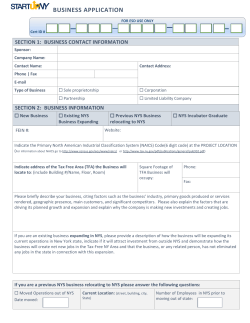 START-UP NY Business Application