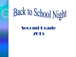 Back to School Night 2nd grade