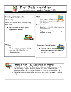 First Grade Newsletter