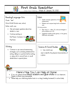 First Grade Newsletter