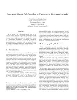 Leveraging Google SafeBrowsing to Characterize Web-based Attacks