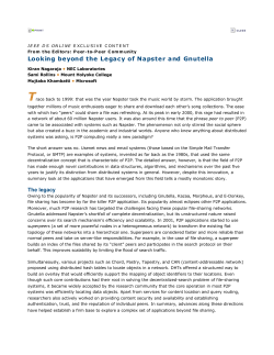 Looking Beyond the Legacy of Napster and Gnutella