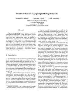 An Introduction to Congregating in Multiagent Systems.
