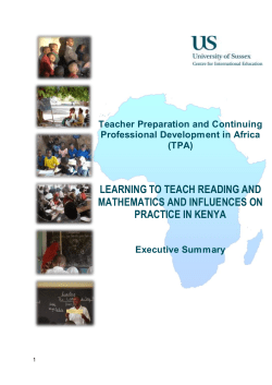 Executive Summary: Kenya [PDF 301.30KB]