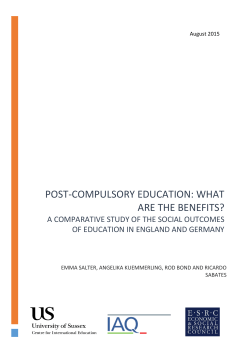 Post-Compulsory Education: What are the benefits? [PDF 1.40MB]