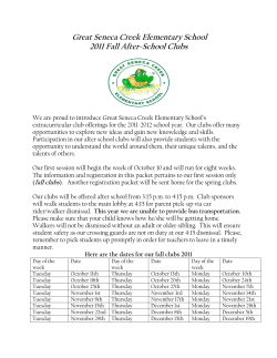 2011-2012 Fall Club Brochure and Registration Form