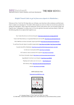 Helpful Transit Links (Area Airports to Manhattan)