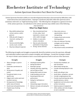Faculty Guide for Working with Students with Asperger Syndrome