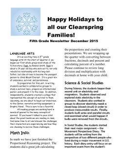 5th HGC December Newsletter 2015