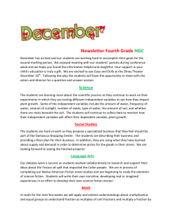 4th HGC December Newsletter 2015