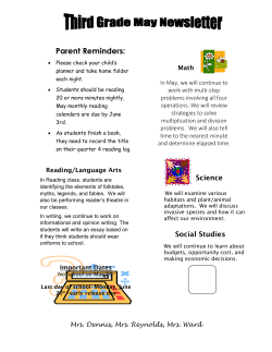 3rd May newsletter 2016