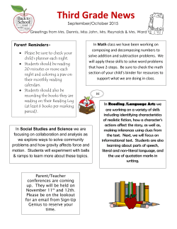 September and October Newsletter