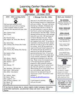 Learning Center September=October 2015
