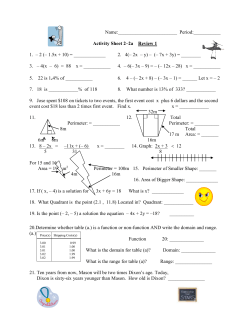 Activity Sheet 3-1a Review 1