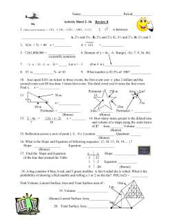 Activity Sheet REVIEW 8 STAAR