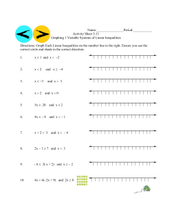 Activity sheet 3-11 Graphing 2 Variable Linear Inequalities