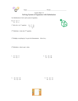 3-4 Solving System of Equations with Subtraction
