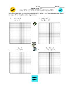 Activity Sheet 3-13 Graphing Inequalities