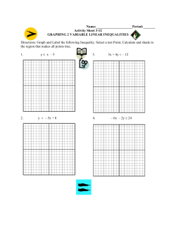 Activity Sheet 3-12 Graphing 2 variable Inequalities