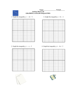 Activity Sheet 2-10 Graphing Linear Inequalities 2 Var