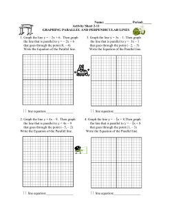 Activity Sheet 2-11 Graphing Parallel and Perpendicular Lines