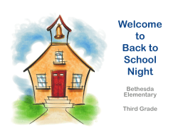 Back to School Night Presentation