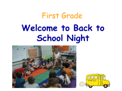 Back to School Night Presentation