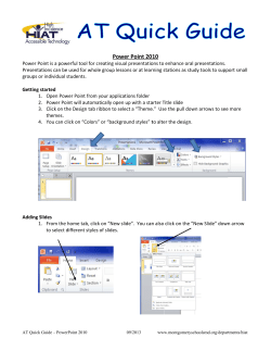 PowerPoint 2010 Quick Start