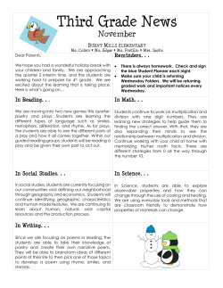 3rd grade January Newsletter