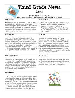 3rd grade april 2016 newsletter