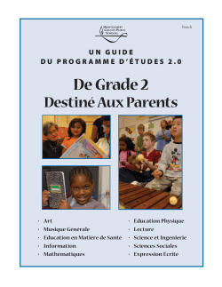 Parent Guide to 2nd Grade Curriculum-French