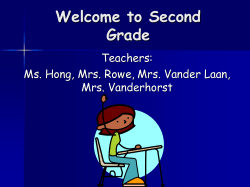 2nd Grade Back to School Night Presentation