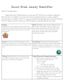 2nd january newsletter