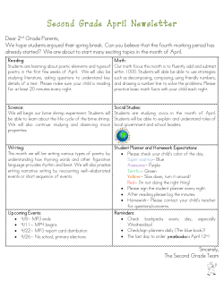 2nd grade april 2016newsletter