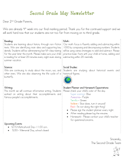 2nd grade May 2016 Newsletter