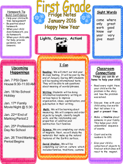 1st grade newsletter