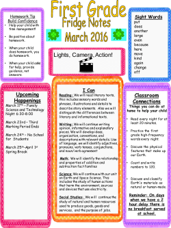 1st grade march 2016 newsletter