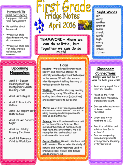 1st grade april 2016 newsletter