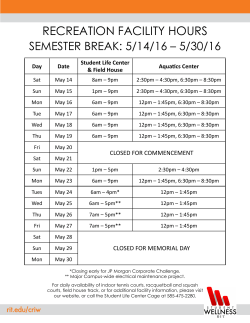 Semester Break Facility Hours