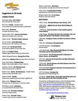 MCPL Summer reading 2014-15 5th