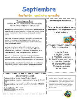 Boletin Quinto Grado Septiembre